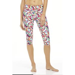 Fabletics Cropped Legging PowerHold Pixal Print Medium Excellent Used Condition
